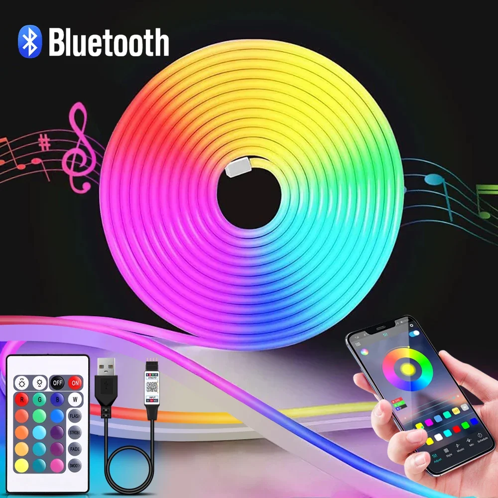 1-5m RGB LED Neon Strip Light  - Lighting Decor For Home 리뷰 및 가격