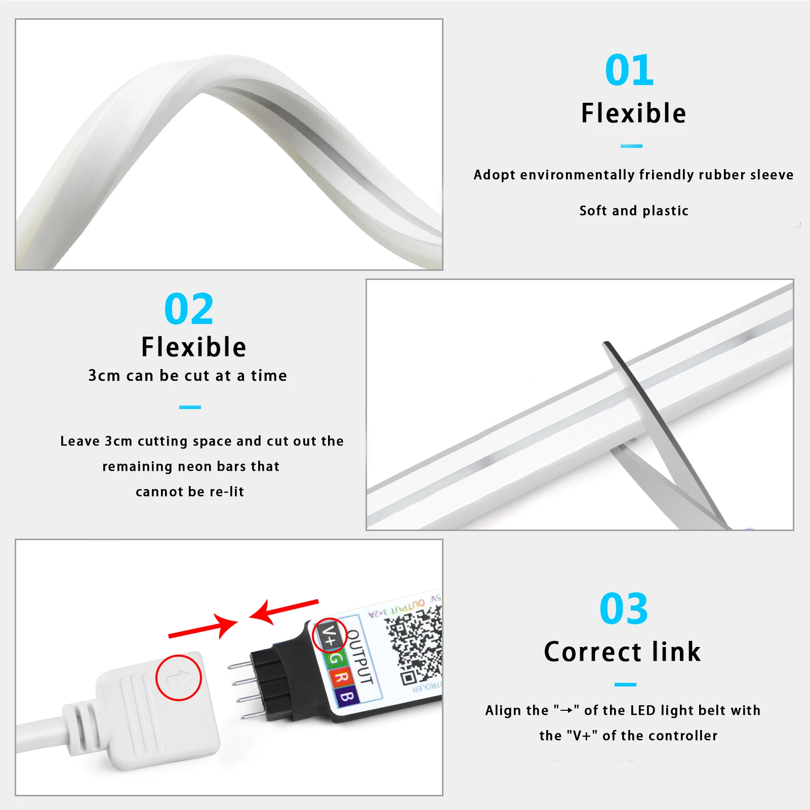 1-5m RGB LED Neon Strip Light  - Lighting Decor For Home 리뷰 및 가격